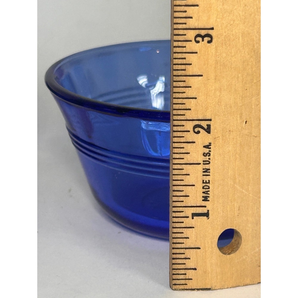Vintage Set of 4 Blue Glass Pyrex Custard Baking Cups Bowls #463 Mid Century - Picture 2 of 4